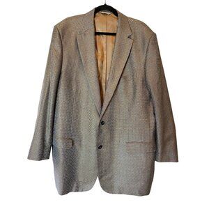 Cicchini Custom Clothier Mens Blazer Size Como Silk Wool Blend Tan & Gray 52R